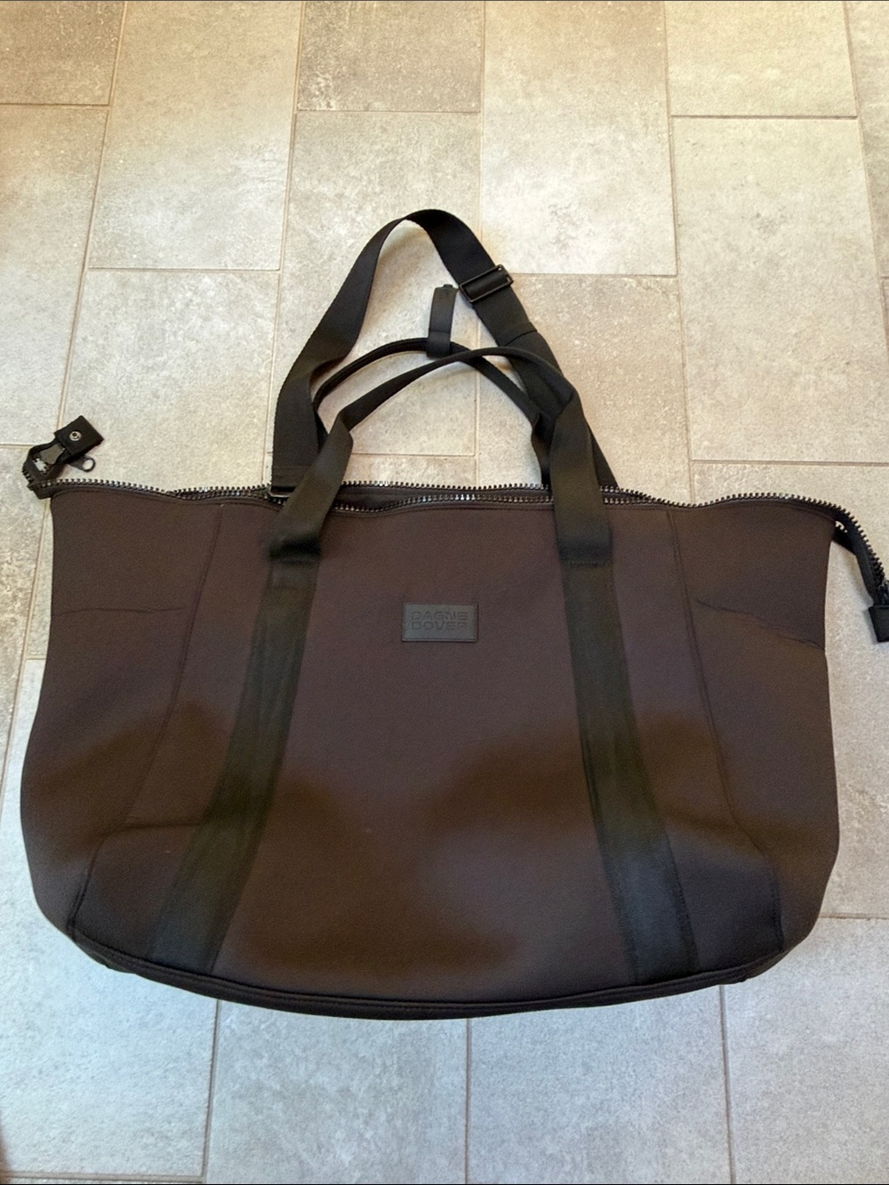 Dagne Dover Black Neoprene Weekender Bag - xtra large